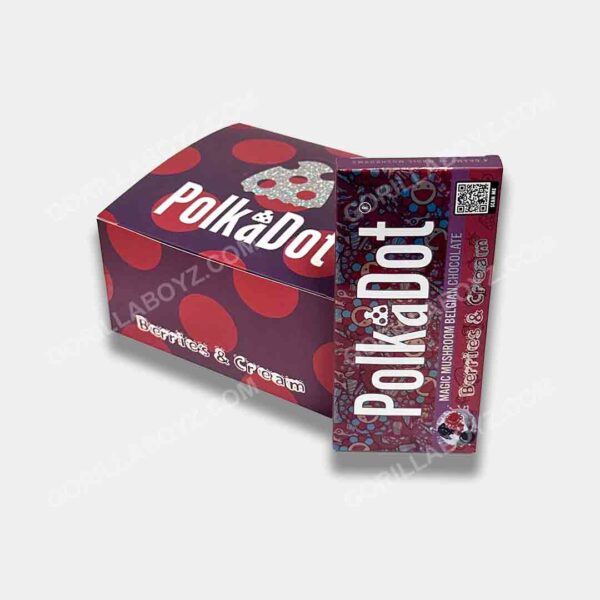 Berries & Cream polka dot shrooms packaging 4 grams