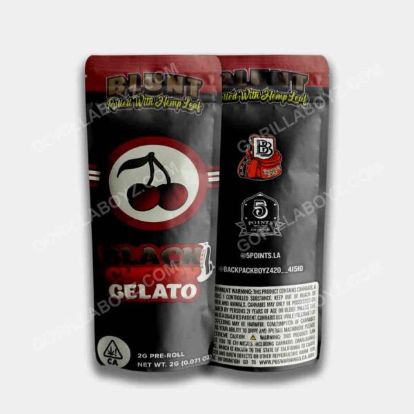 Black Cherry Gelato pre roll packaging 2 grams