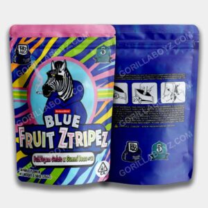 Blue Fruit Ztripez mylar bags 3.5 grams