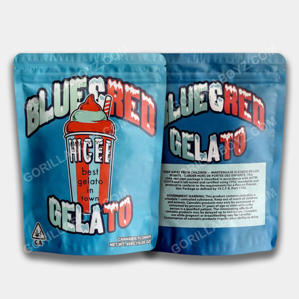 Blue Cred Gelato mylar bags 3.5 grams