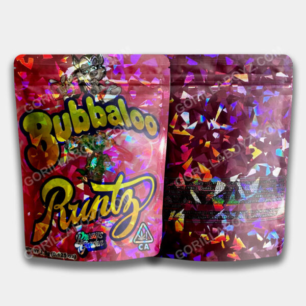 Bubbaloo Runtz mylar bags 3.5 grams