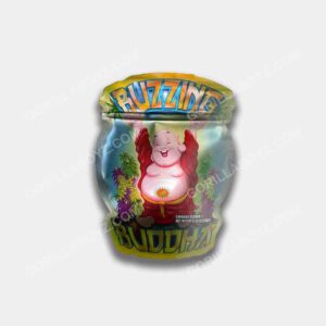 Buzzing Buddha mylar bags 3.5 grams 3D design