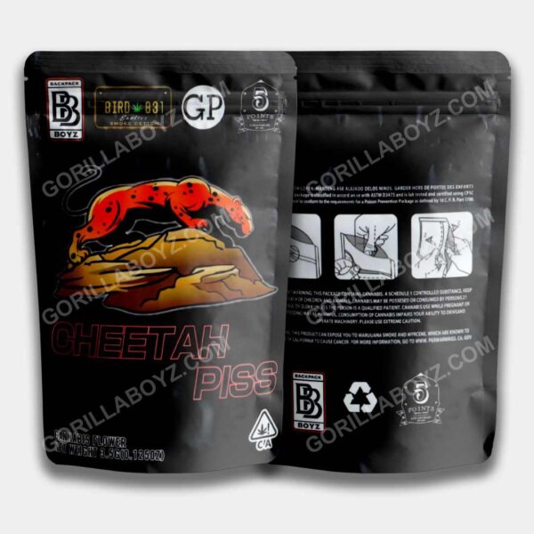 cheetah piss mylar bags