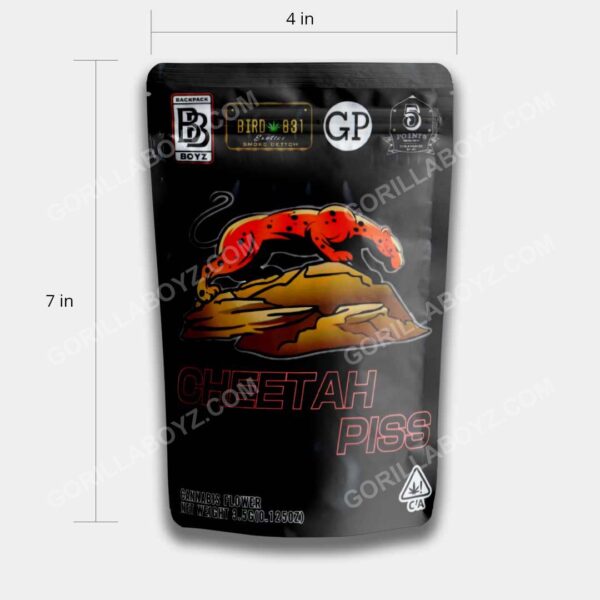 cheetah piss mylar bags