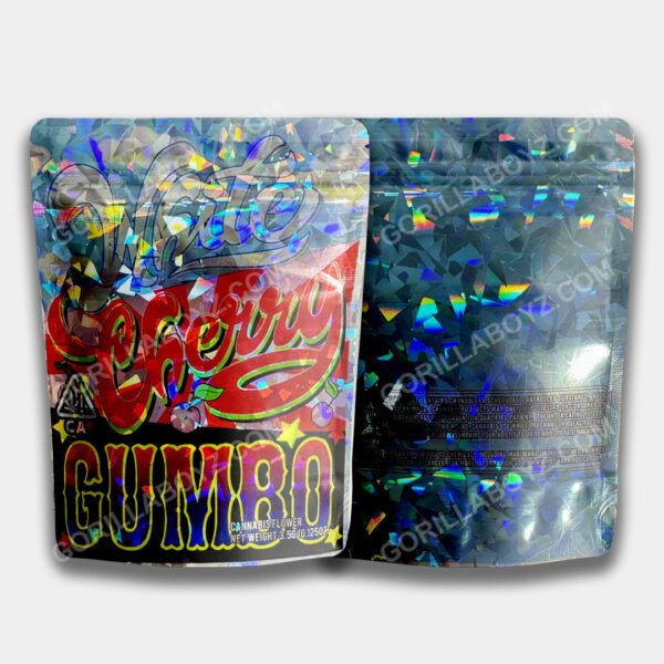 White Cherry Gumbo mylar bags 3.5 grams