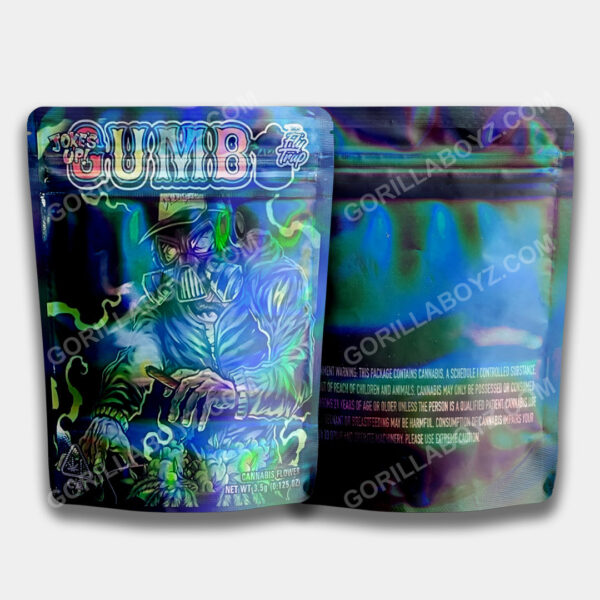 Gumbo Gas Mask Holographic mylar bags 3.5 grams