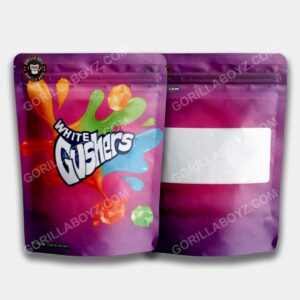 white gushers mylar bags