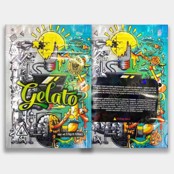 Light Bulb Gelato holographic 3.5 grams mylar bags
