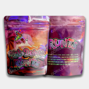 Pink Dolphin Runts mylar bags 3.5 grams