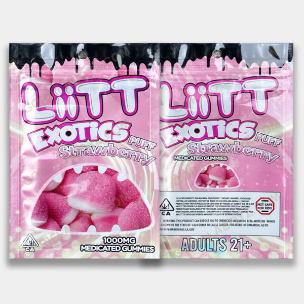 Liit Exotics Puff Strawberry Mylar Bag 1000 MG