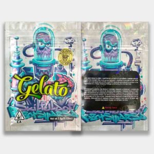 Robot Gelato holographic mylar bags 3.5 grams