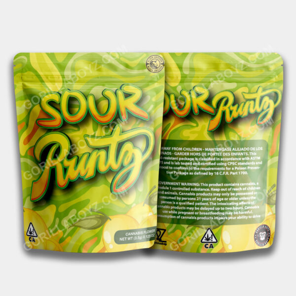 Sour Runtz mylar bags 3.5 grams