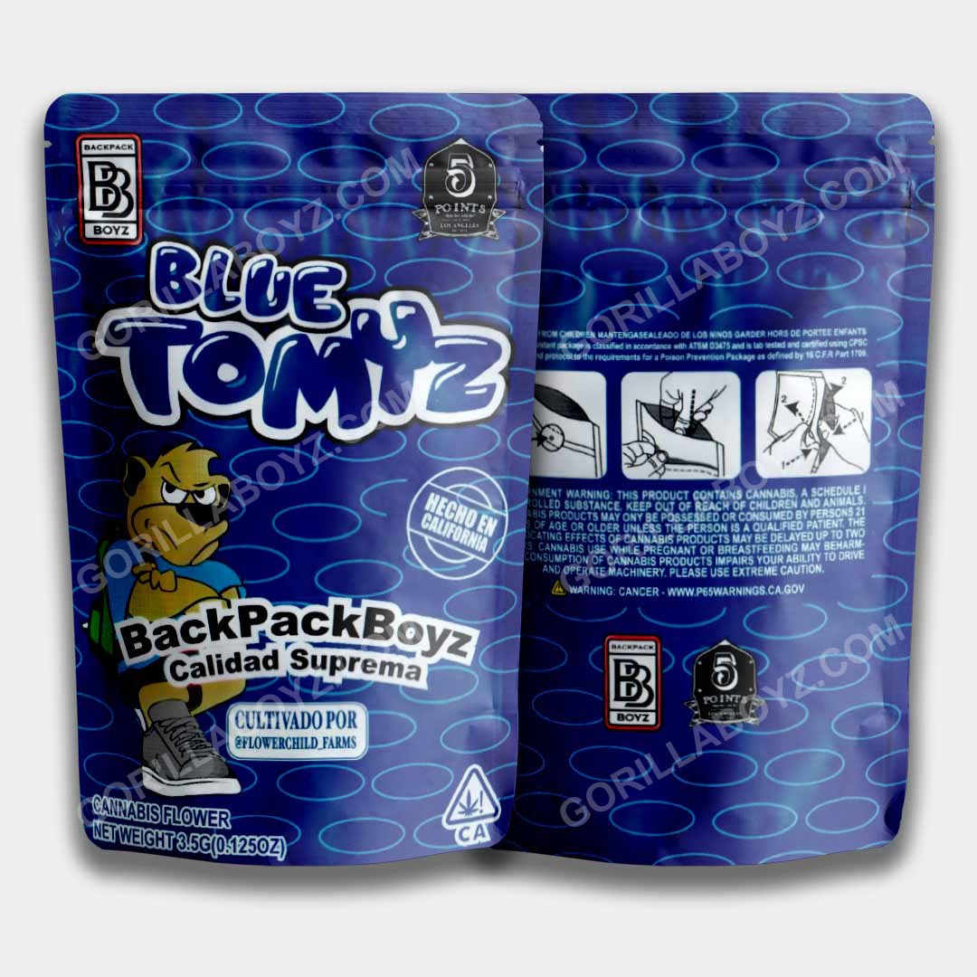 Blue Tomyz Mylar Bag 3.5 Grams Gorilla Boyz Inc