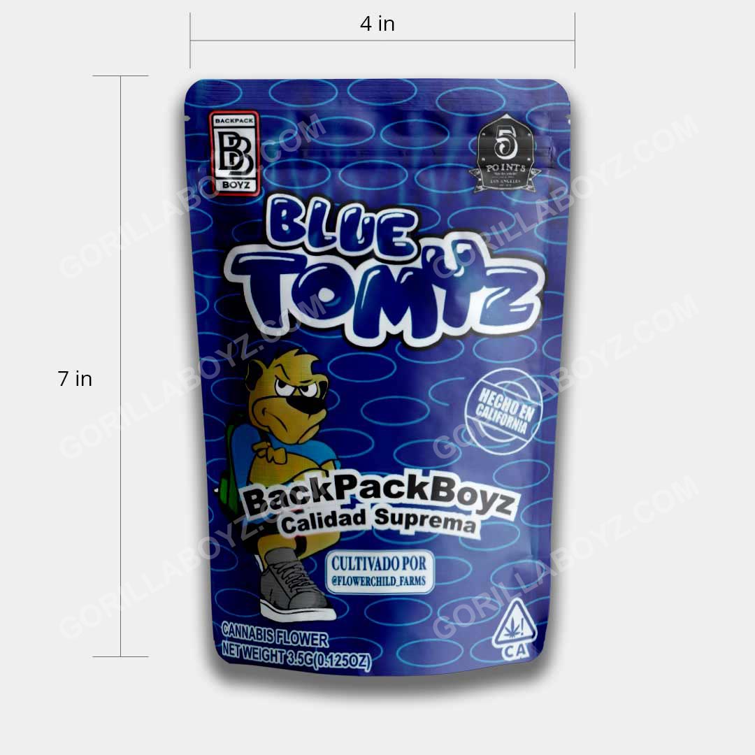 Blue Tomyz Mylar Bag 3.5 Grams Gorilla Boyz Inc