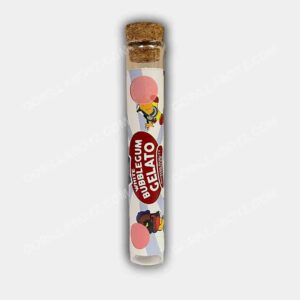 White Bubblegum Gelato glass tube container with cork