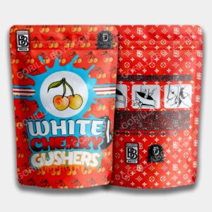 White Cherry Gushers mylar bags