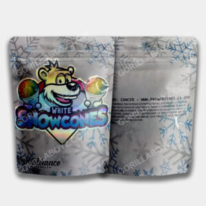 White Snowcones mylar bags 3.5 grams